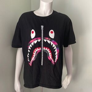 BAPE A Bathing Ape T-Shirt Graphic Shark Tee Unisex Size Large